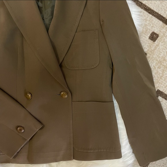 MaxMara Olive Wool Military Blazer Size 6 - Picture 3 of 15